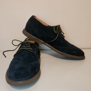Used Calvin Klein Navy Blue Suede Greenwich Oxford Dress Shoes Men’s 7 1…